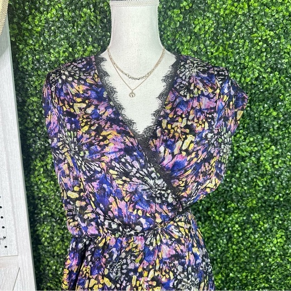 Catherine malandrino 100% silk asymmetrical true wrap dress nwt - Picture 2 of 7